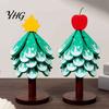 Natural Wood Heat Insulation Pad for Dishes Tree-Shaped Wooden Trivets with Storage Stand, Collapsible Resistant Decorative Tray Holiday Table
