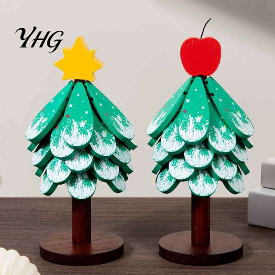 Natural Wood Heat Insulation Pad for Dishes Tree-Shaped Wooden Trivets with Storage Stand, Collapsible Resistant Decorative Tray Holiday Table
