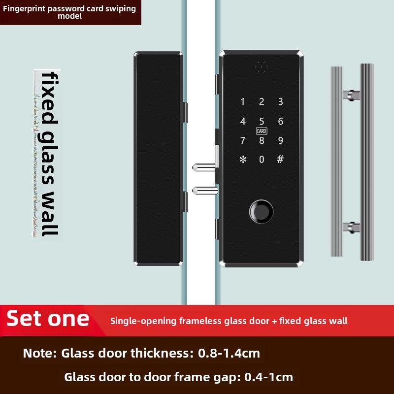 Punch-Free Glass Door Smart Lock: Remote-Controlled Fingerprint Lock for Single & Double Doors