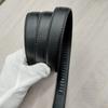 Men's Genuine Leather Reversible Buckle-Free Belt with Automatic Buckle and Lychee Pattern