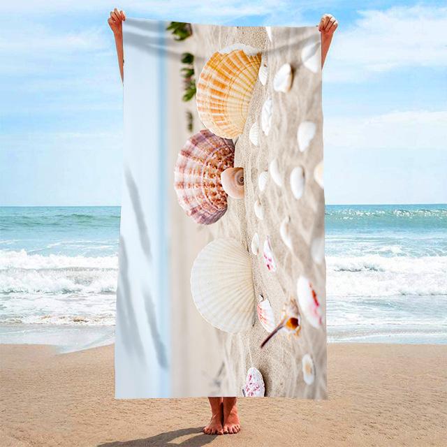 Starfish Shell Beach Towel Delicate Microfiber Kids Adults Bath Towel Outdoor Seaside Soft Blanket Living Room Home Decor Swim