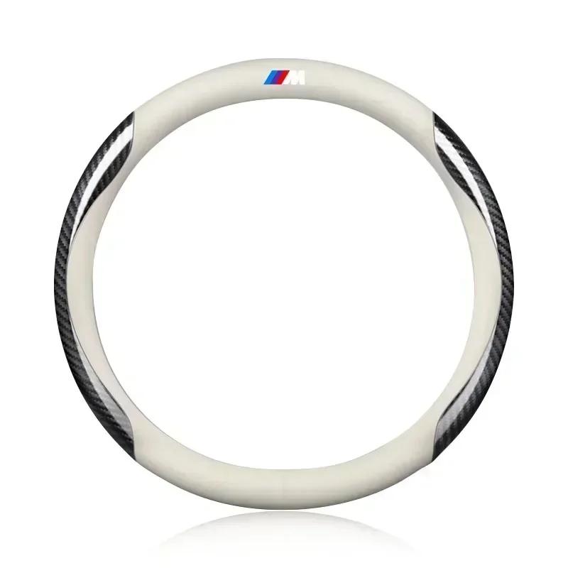 

B4 A5 For BMW M Leather Carbon Fiber Car Steering Wheel Cover Car Goods For BMW X5 X1 X3 X6 1 3 5 6 7 GT Series E84 E83 E70 F15
