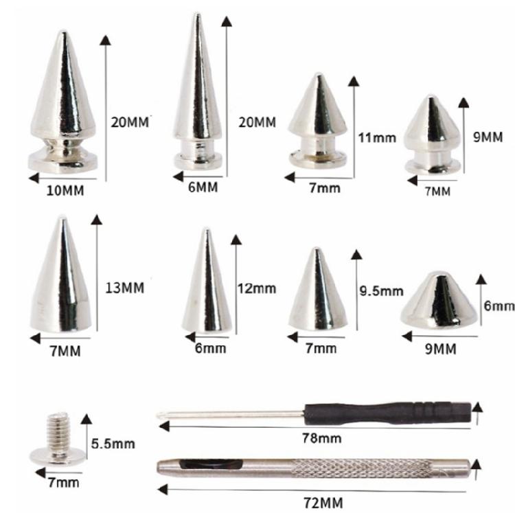 354Pcs Spiked Punk Screw Rivets Studs Metal Warhead Bag Shoes Clothes Watchband Spikes Studs Decor Nail Buckles