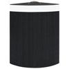 VidaXL Panier à linge d'angle Bambou Noir 60 L