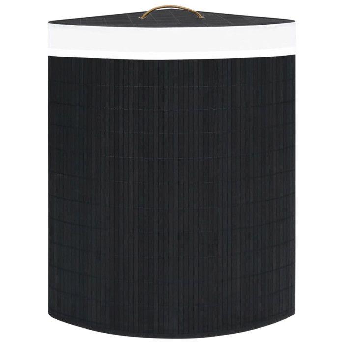 VidaXL Panier à linge d'angle Bambou Noir 60 L