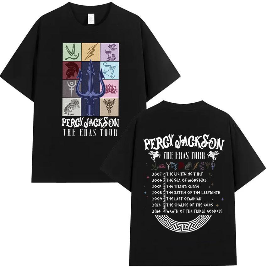 

Перси Джексон The Eras Tour Графическая футболка Мужская Женская Винтажная Эстетичная Повседневная Футболка модная 100% хлопок футболка с коротким рукавом M