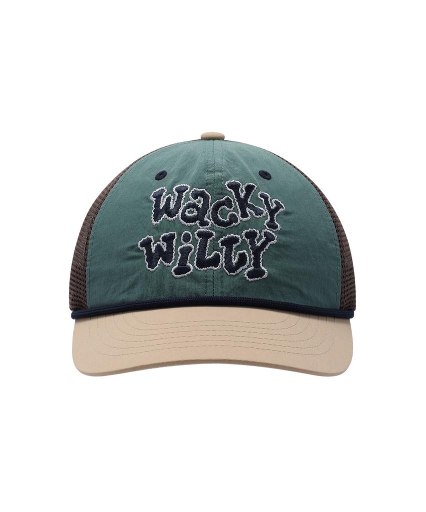 WACKY WILLY Stitch Embroidered Ball Cap Khaki