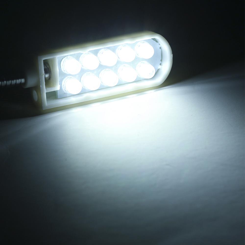 AC110 245v 0.5w 10 LED Sewing Machine Light Lamp Magnetic Fixed Base Button Switch Flexible Bendable Gooseneck