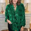 2023 Stylish Comfortable Casual Pleated Velvet Shirt