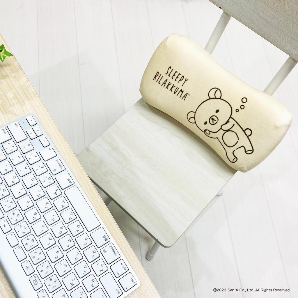 MORIPiLO Morishita paměťový pěnový polštář Rilakkuma 15x31cm pasová opěrka zádová opěrka plyšová hračka San-X pastelově fialová 4621206