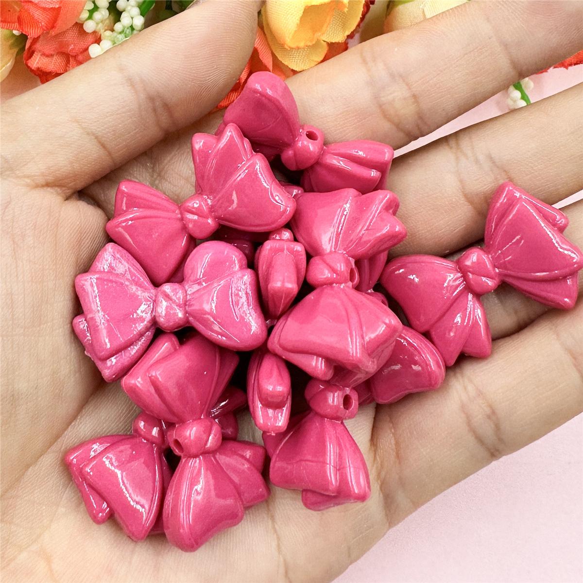 

Высококачественные свободные бусины, материал ручной работы, мода для изготовления браслетов, акрил 19,2*29,2 мм, 30 шт., ювелирные аксессуары своими руками, бантик розы красного