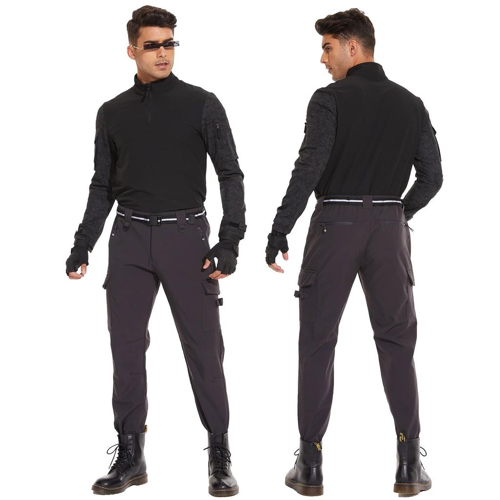 Mens Pants Ripstop Cargo Work Pants With  Multi-pocket And Zipper Water Resistant Breathable Hiking Camping Travel Fishing Construction Pants