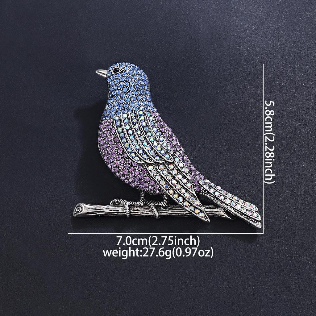Hummingbird Crystal Rhinestone Brooch: Elegant Alloy Pin for Clothing Accessories