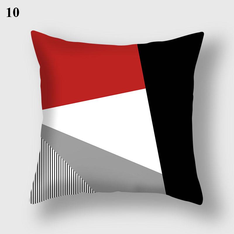 Home Decor Black Red Pillowcase Geometric Pattern Pillowcase Living Room Sofa Decor Cushion Covers Car