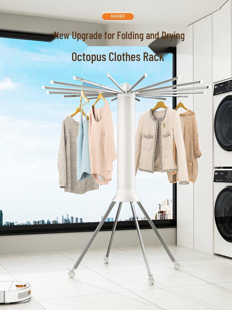 Octopus 360° Draaibare Intrekbare Kledingrek voor Balkon