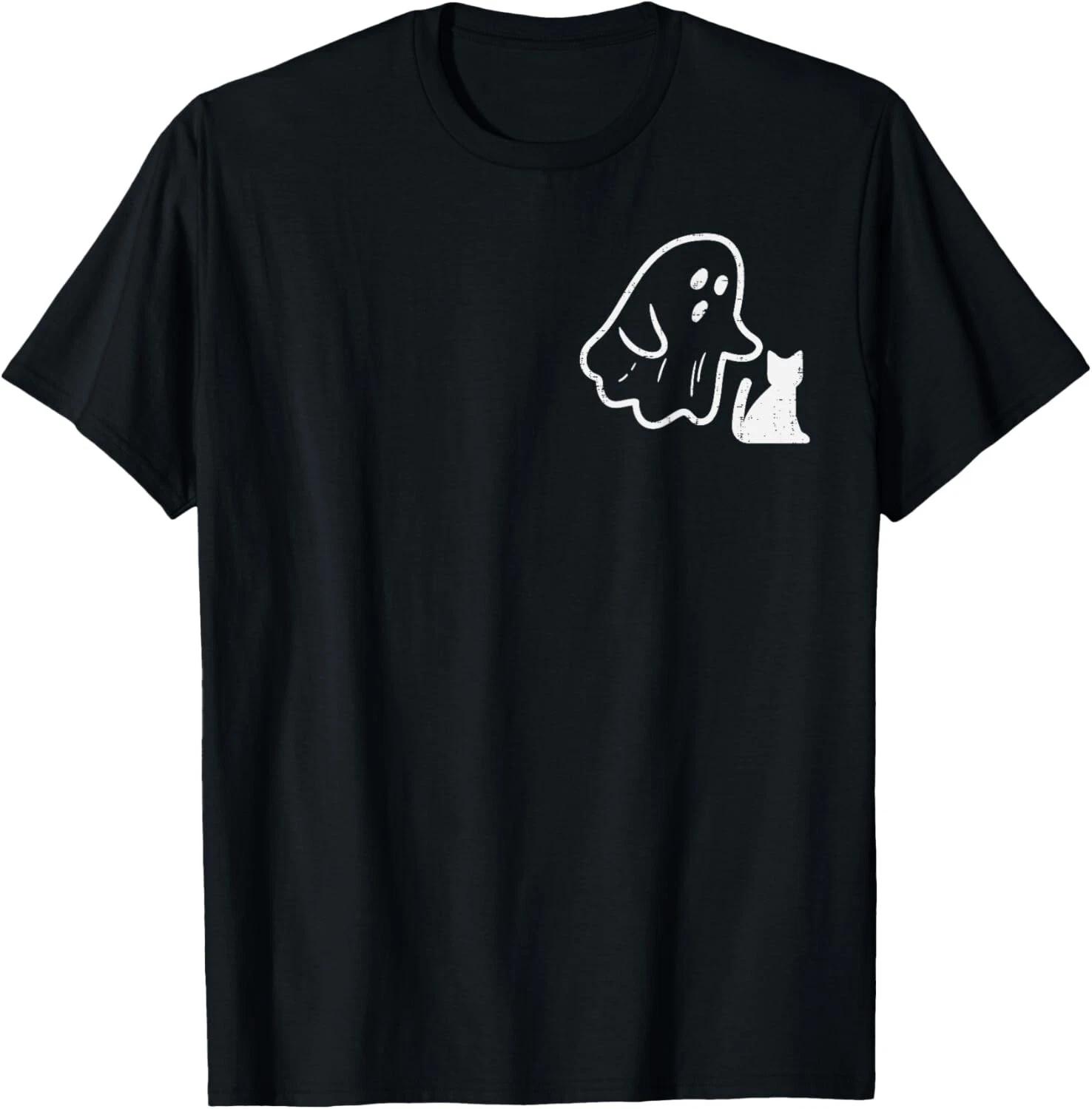 Ghost Cat Pocket Funny Halloween Costume Men Women Kids T- Shirt 3XL