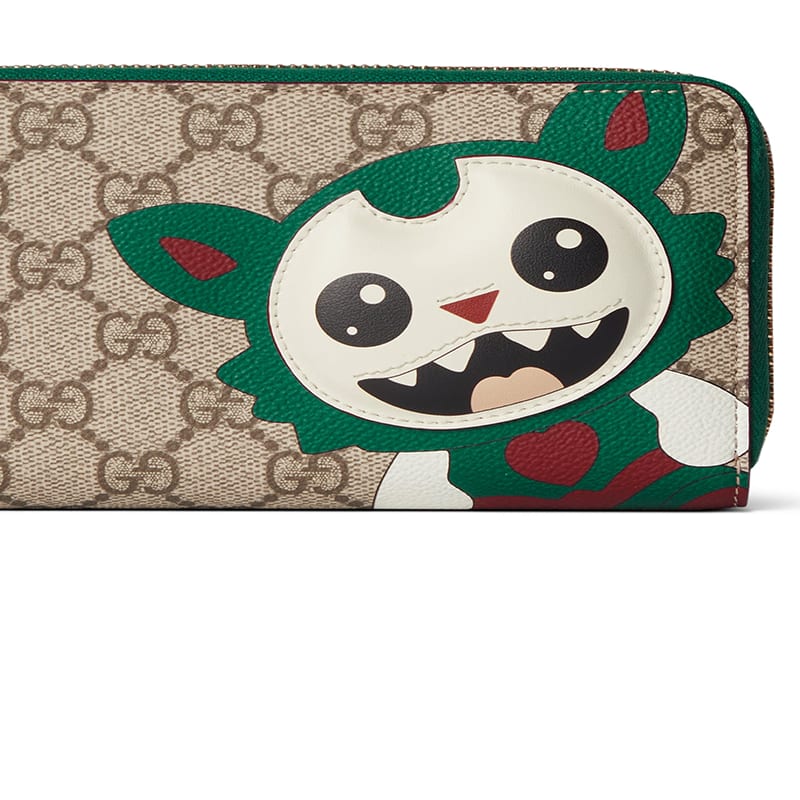 GUCCI Leather Wallet Regular Unisex Beige & Dark Brown 855377-FAFIU-9774