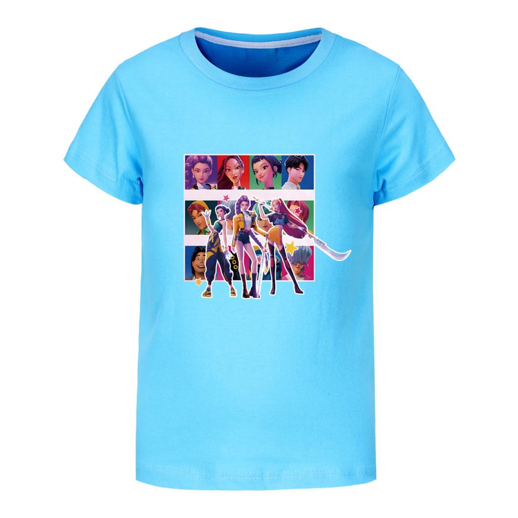 5036 Kids Girls Boys Rumi Mira Zoey Print Casual Cotton Short Sleeves T-Shirt