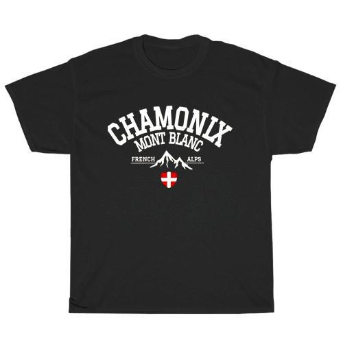 Логотип Шамони Монблан Американская футболка Смешная Размер от S до 5XL Унисекс Футболка XXXXL