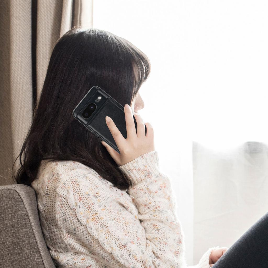 Für Google Pixel 8 Pro/8/8A Brieftaschenhülle mit Kartenhalter, PU-Kunstleder Hülle mit Ständer und Kartenschlitzen, Abdeckung mit doppeltem Magnetverschluss