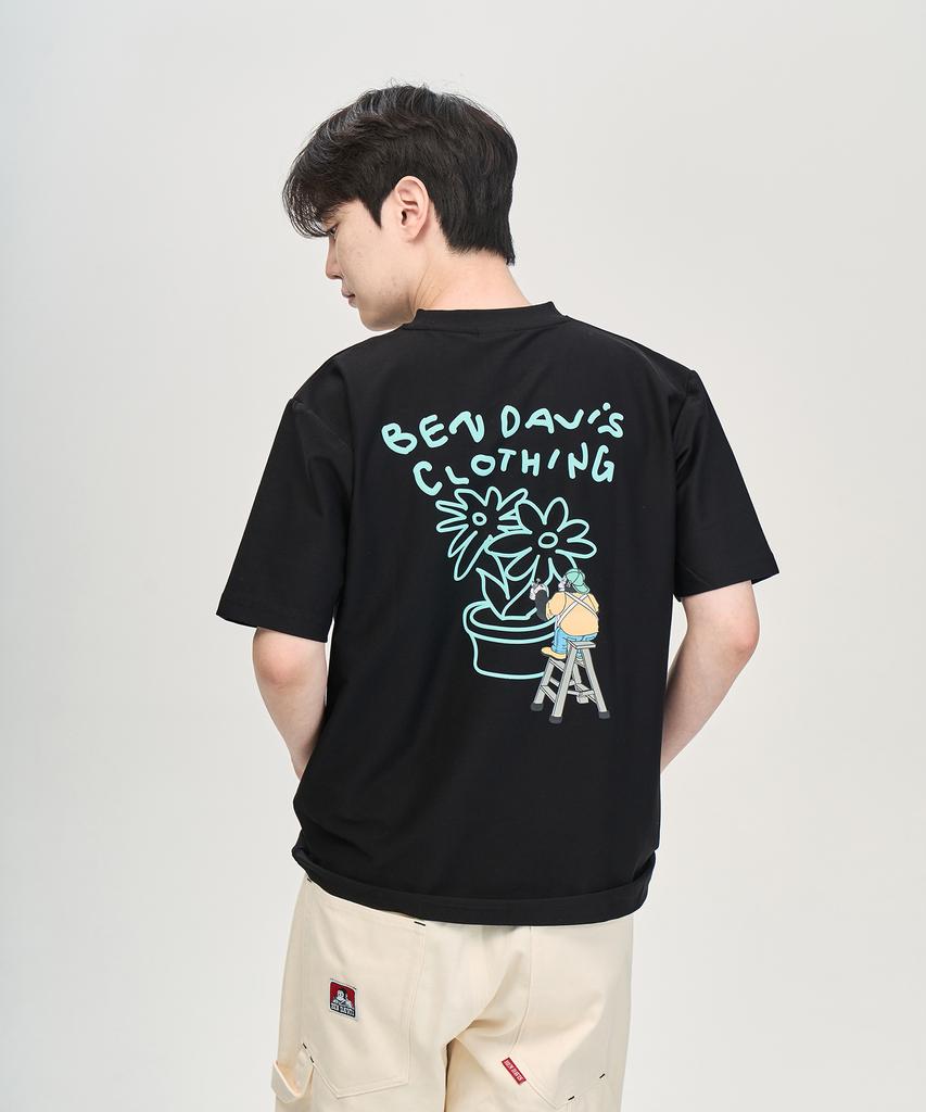 BEN DAVIS Cooling Flower T-Shirt Black