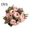 Fake Flowers Simulation Flower High Ornamental Realistic Bouquet 9 Artificial Heads Peony for Wedding
