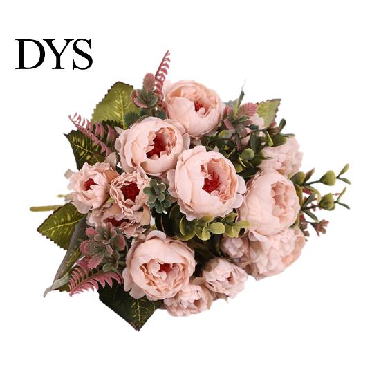 Fake Flowers Simulation Flower High Ornamental Realistic Bouquet 9 Artificial Heads Peony for Wedding