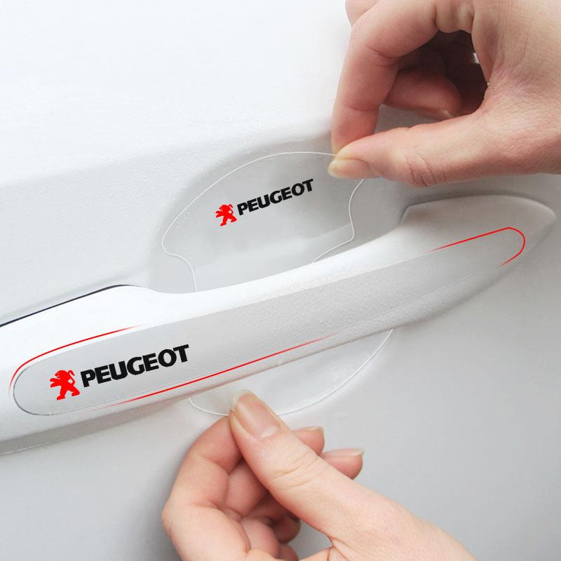 TPU Auto Průhledná Ochranná Fólie Nálepka na Rukojeť Dveřní Misky Pro Peugeot 206 307 308 3008 207 208 407 4008 408 508 2008 5008 301