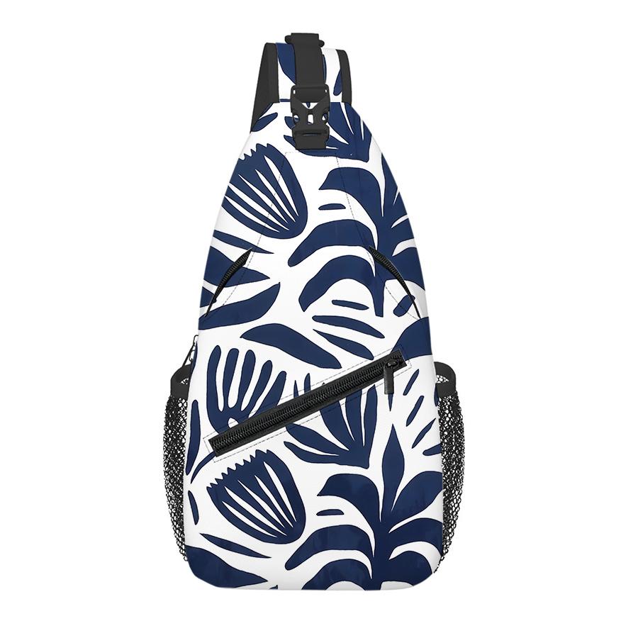 Blumenast-Muster Brusttasche Junge/Mädchen Bestes Geschenk 2D Cartoon Große Kapazität Sport Freizeit Mode Fitness Tasche für Kinder