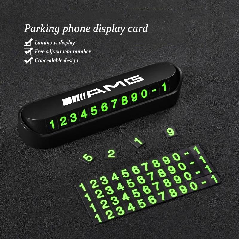 Car Temporary Parking Phone Number Card Accessories For Mercedes Benz AMG GLE GLS CLA CLE GLC CLS GLA W223 W213 W206 W464 W247 NG4
