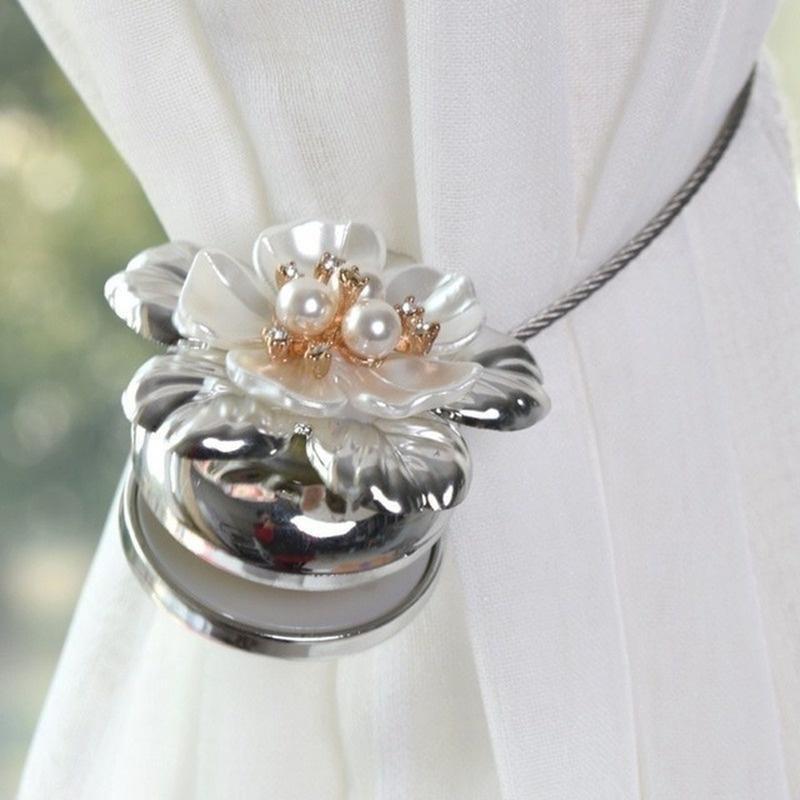 1PC Flower Wire Curtains Tie Back Magnet Curtains Buckle Magnetic Curtain Holder Curtain Strap Accessories