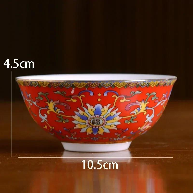 Emaljröd Keramisk Middagsservis Tallrikar och Fat Kinesiska Vintage Tallrikar och Skålar Hushålls Porslin Matsal Serveringsbricka