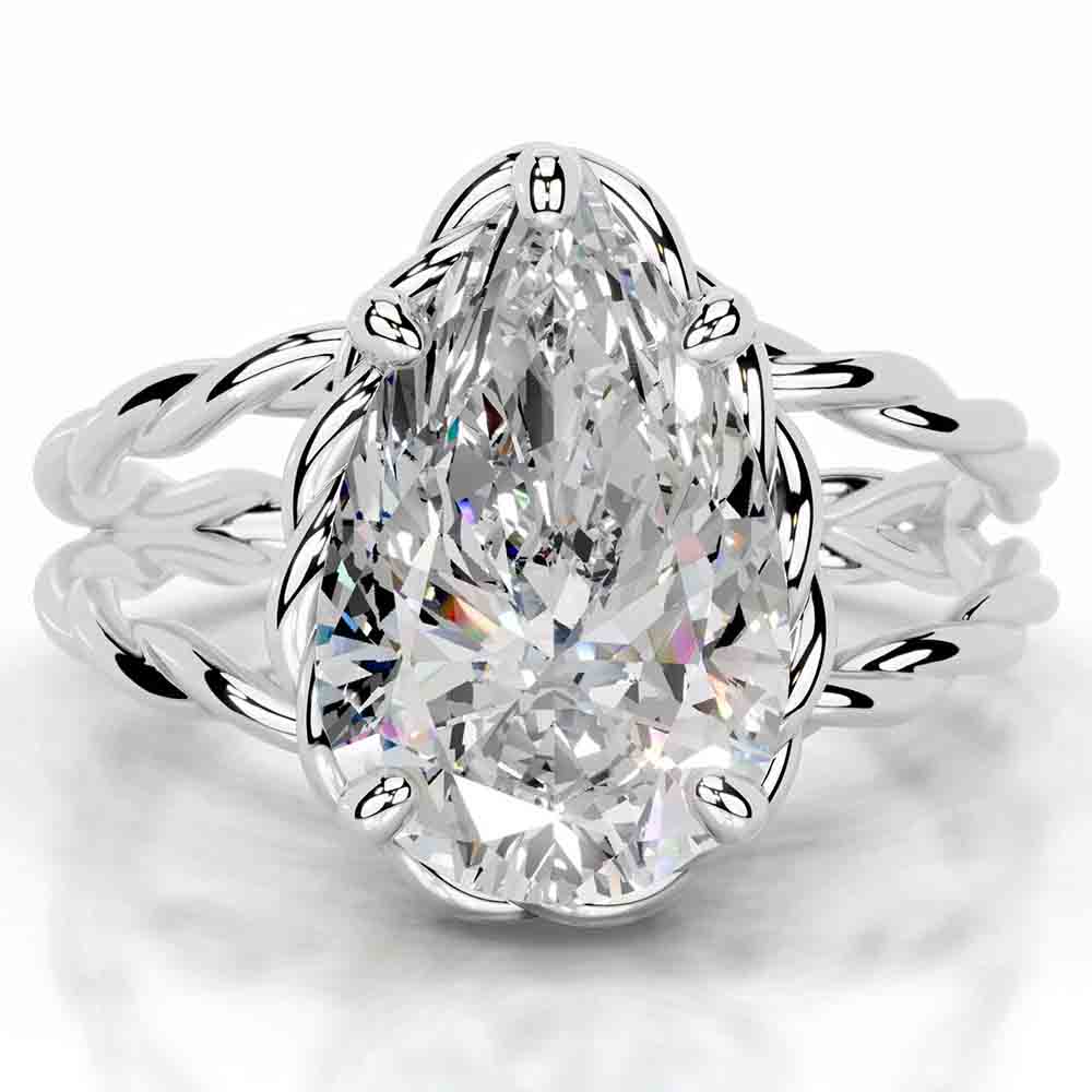 WUIHA Vintage 925 Sterling Silver 4 CT Emerald Cut D Color GRA Real Moissanite Split Shank Twisted Solitare Ring Fine Jewelry