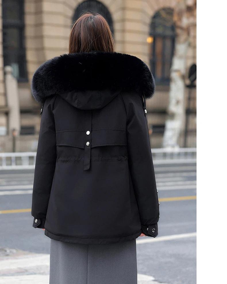 Fleece-lined Thickened Parker Clothing Women's Mid-length Winter Cotton-padded Coat