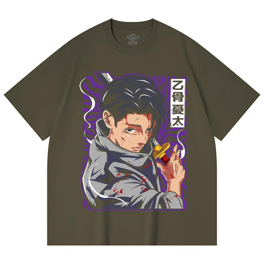 230 Gsm 100% Cotton Jujutsu Kaisen V53 Yuta Print Unisex Heavy Cotton T Shirt