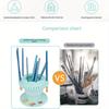 Foldable Brush Cleaning and Rinsing Cup, Brush Holder with Color Palette and Cleaning Cup, Integrated Silicone Brush Holder for Acrylic, Watercolor