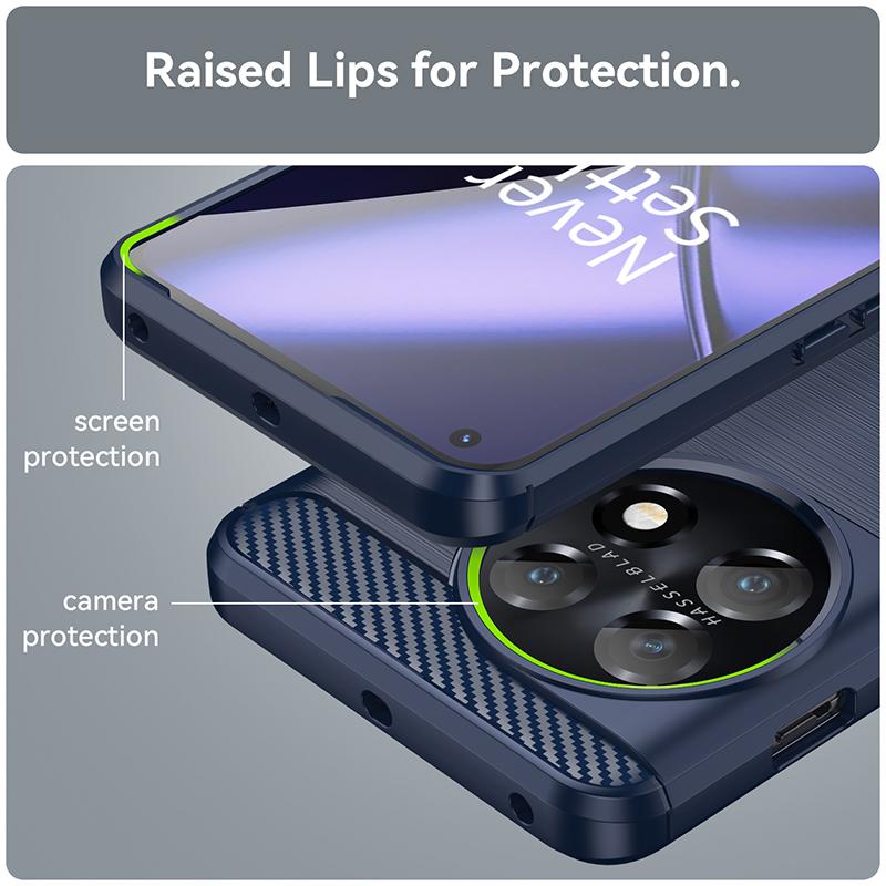 New Carbon Fiber Phone Case For One Plus 9 Pro 9R 9RT 10 Pro 10R 10T 11 11R 12 12R Silicone Solid Color Shockproof Protect Cover