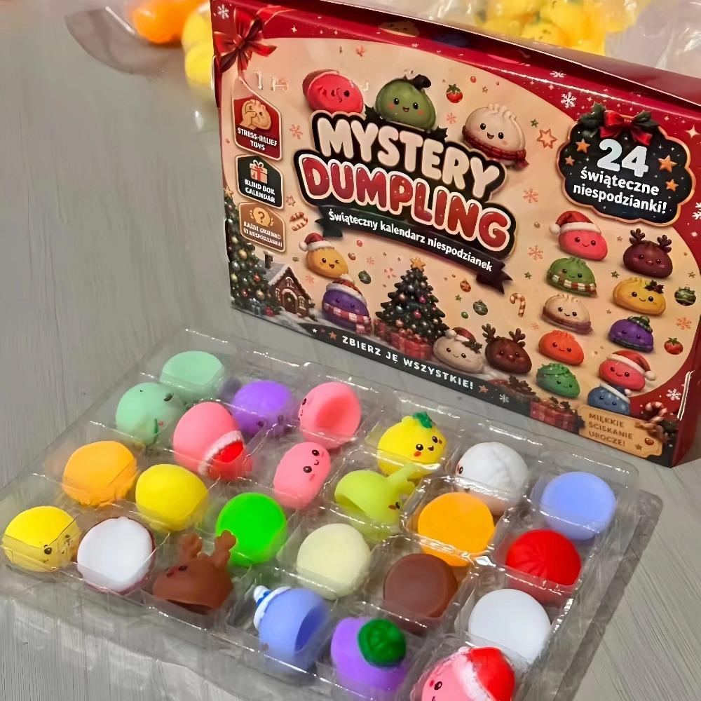 2026 Dumpling Squishy Christmas Advent Calendar 24 Days Countdown Stress Relief Fidget Mystery Surprise Gift Box Holiday Deco