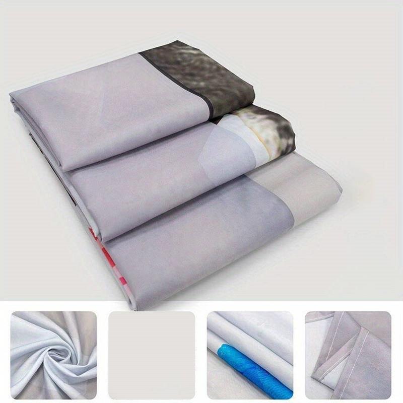 4PC-piece shower curtain set with 12 hooks, shower pad, toilet seat, seat, bathroom non slip carpet, washable curtains for home decoration