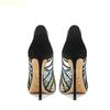 Fashion Black Transparent Colorful Rhinestone Bling Bling Pumps 2025 Spring New Pointed Toe Stiletto High Heels Shallow Fashion Sandals