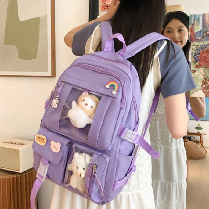 Plecak dla Dziewczynek, Wersja Koreańska, Uroczy Plecak Studenta Kampusu, Swobodny Plecak Komputerowy o Dużej Pojemności