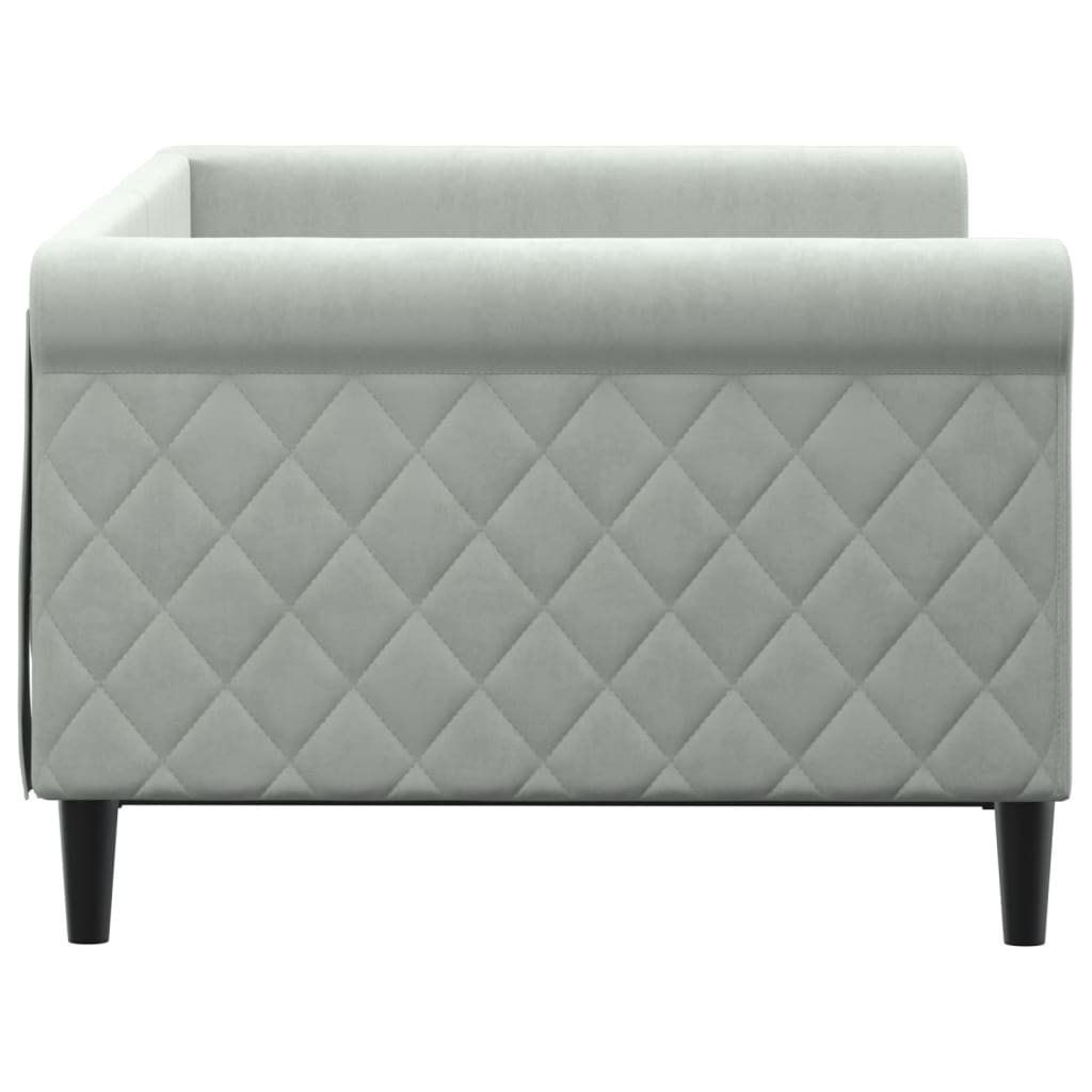 Daybed Light Grey 90 x 190 cm Velvet