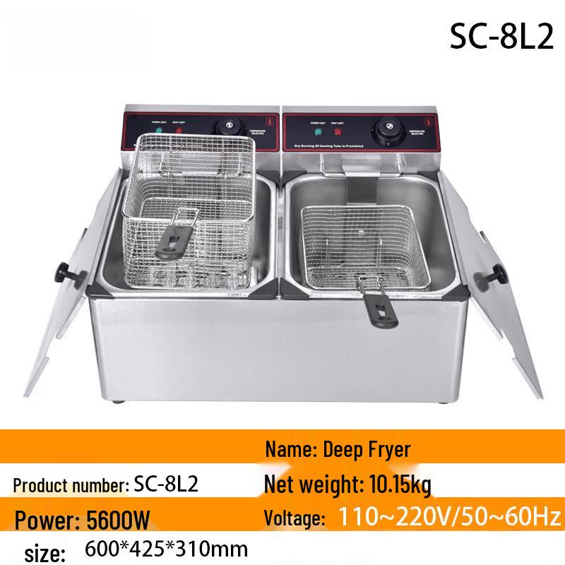 OLOEY Large Capacity Dual Tank Electric Fryer