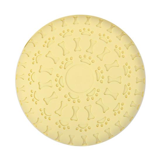 Flying Disc Toy Textured Rubber Dog Fetch Toy Dog Feeding Dish жёлтый