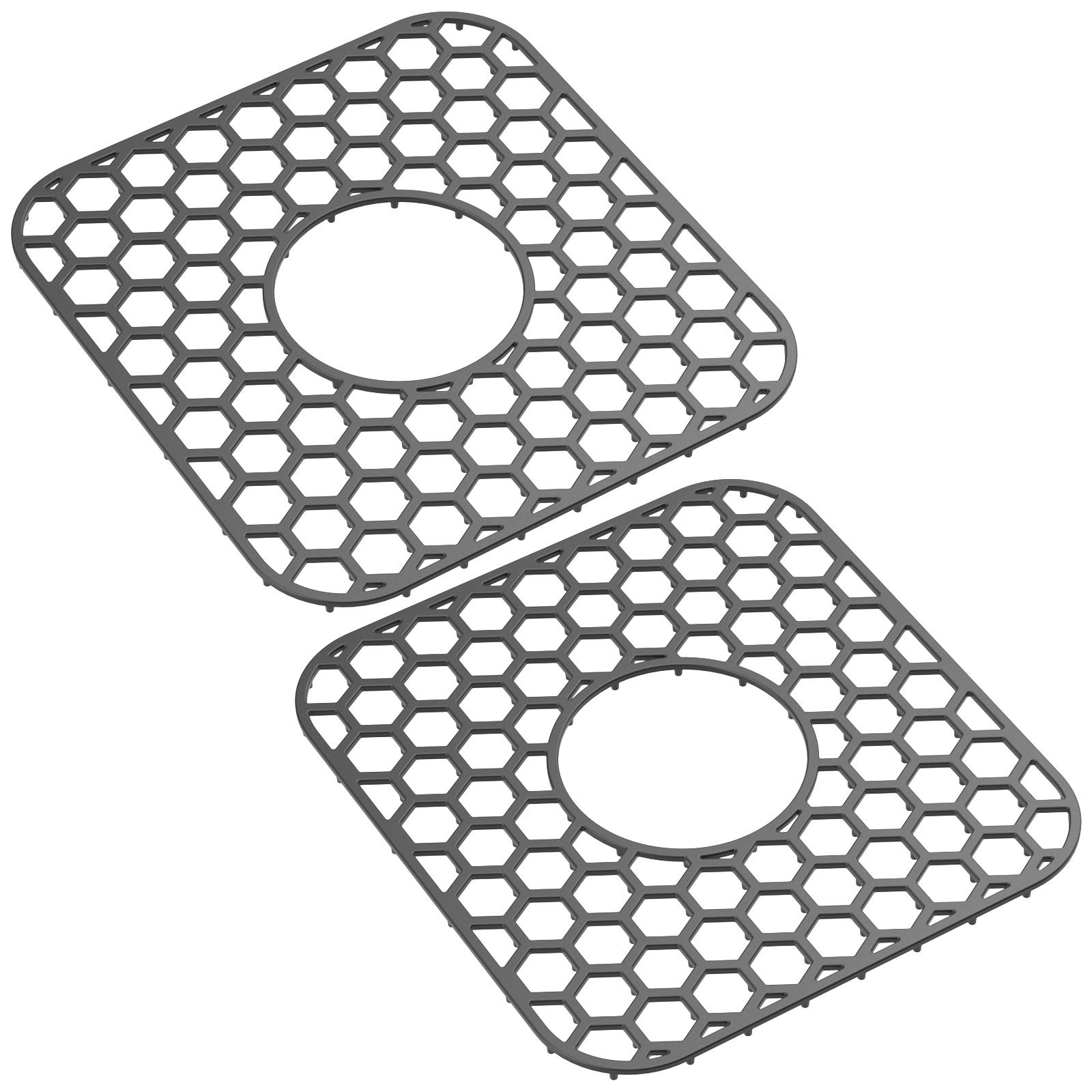 

2 шт. Силиконовый протектор для раковины с центральным отверстием, нескользящий и термостойкий коврик для кухонной раковины, для кухни, можно мыть в посудомоечной машине, 31,5x30 см