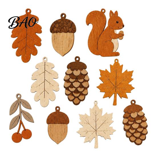 Ganzjahres-Heimdekoration Herbst Holzgirlande Dekor, Rustikales Herbst-Hängeornament mit Eichhörnchen Einzigartiger Balkon Ahornblatt Tannenzapfen, Ernte Dankfest