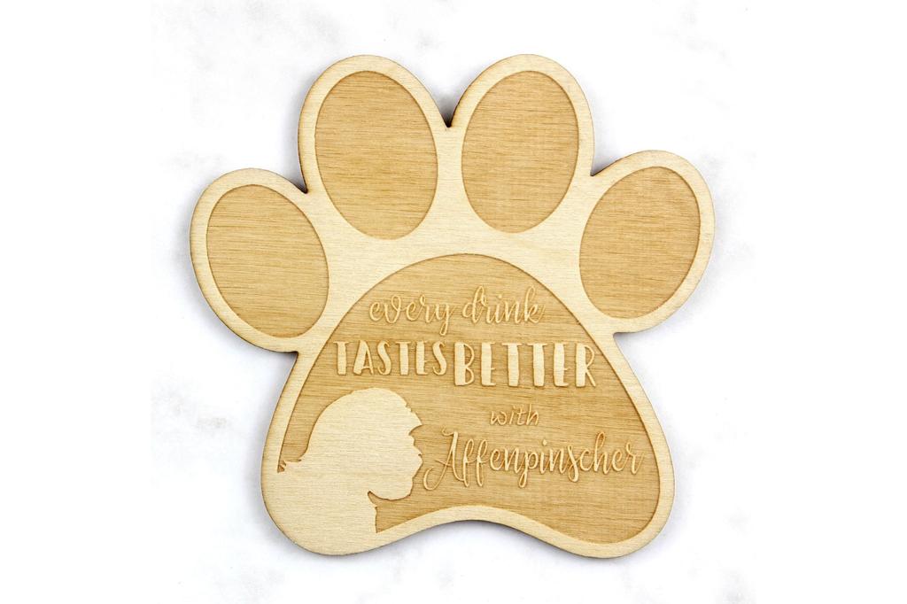 Affenpinscher, Affen, Affie - Mug coaster, engraved coaster with dog, gift for dog lover by Art-Dog brand