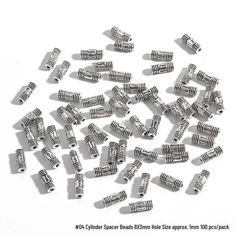 DIY Alloy Cylinder Spacer Beads & Caps for Bracelets & Necklaces