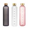 1000ml Plastikowy Kubek Kosmiczny Duża Pojemność Przezroczysty Matowy Kubek na Wodę Miedziana Pokrywka Sportowa Butelka na Wodę Z Znacznikiem Czasu Dla Ucznia