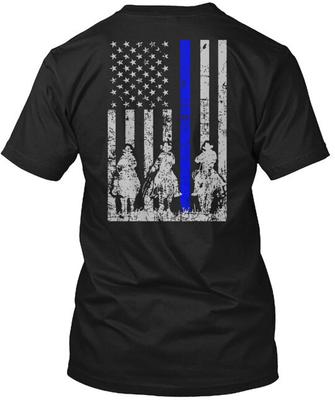 Cowboy Blue Line Tee T-Shirt Made In the USA Size S To 5XL